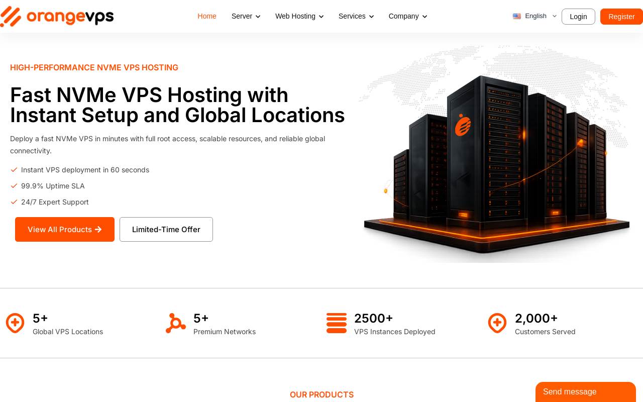 OrangeVPS 官网截图
